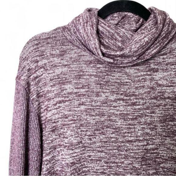 Women’s Cowl Neck Marled Knit Sweater Purple Sonoma Casual Cozy S - Picture 3 of 4